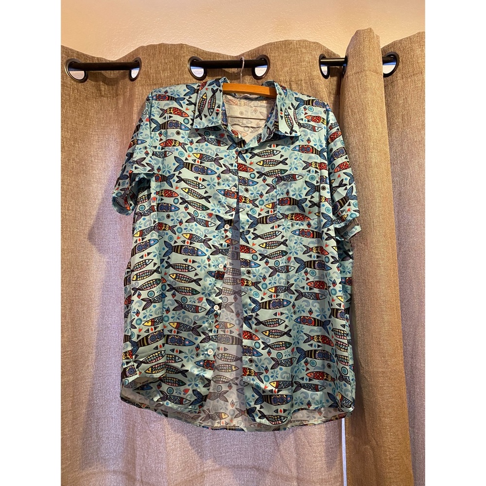 NWOT Misslook Fish Print Button Up